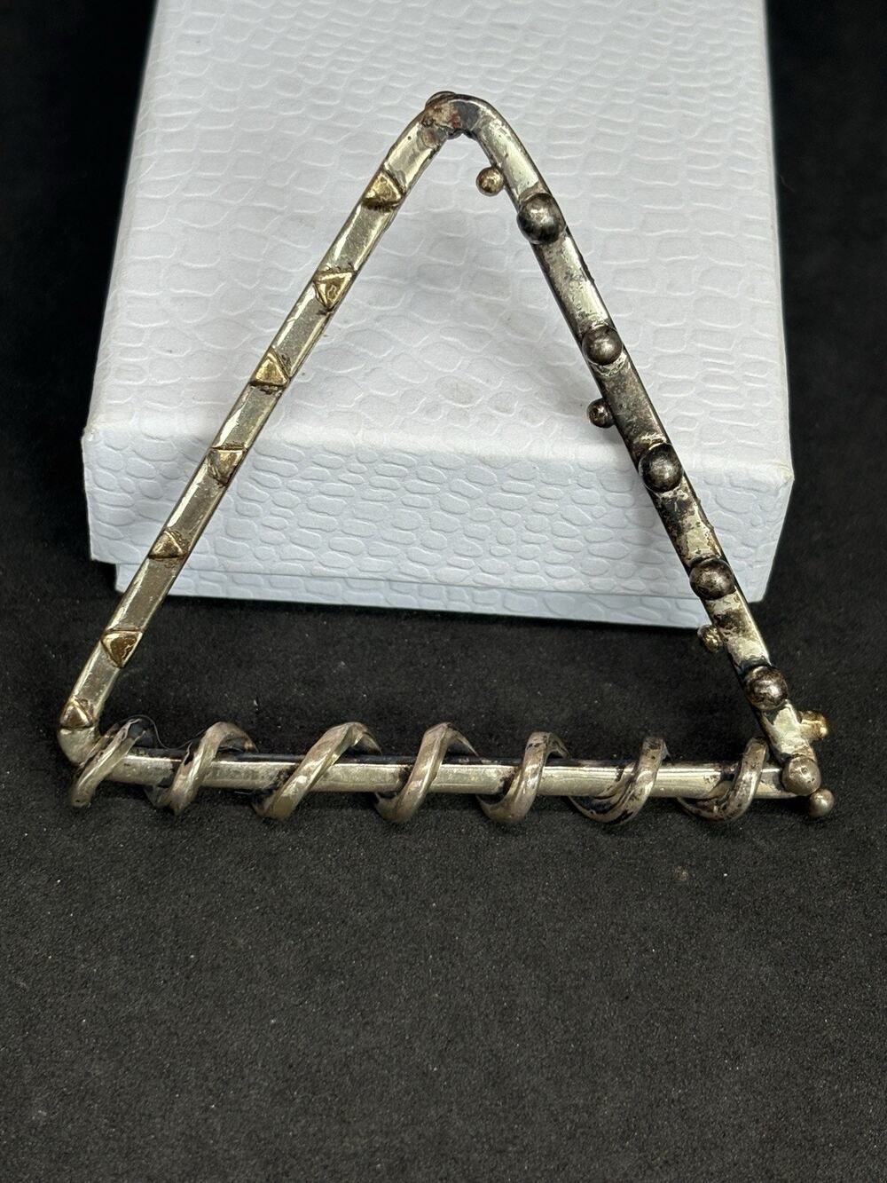 Vintage 1979 Mark Spirito Sterling Silver Modernist Triangle Pendant Signed